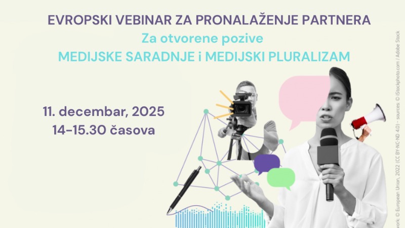 Европски вебинар за проналажење партнера у оквиру позива Медијска партнерства 2026