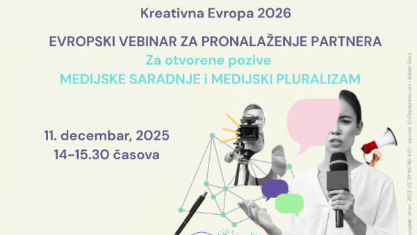 Европски вебинар за проналажење партнера у оквиру позива Медијска партнерства 2026